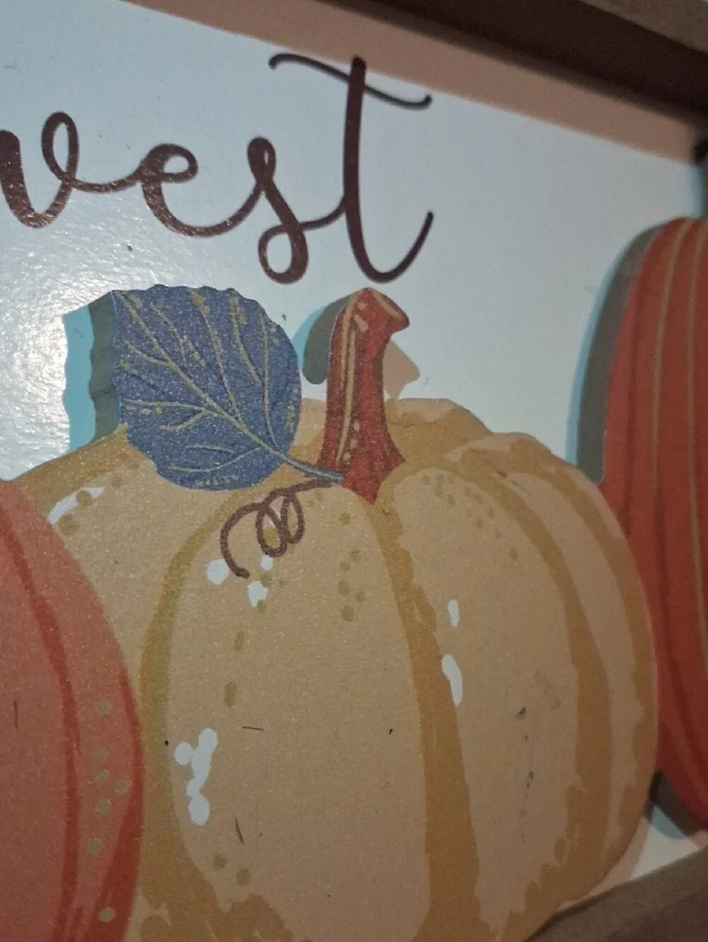 Ashland Happy Harvest Pumpkin Wall Sign - Blue, Orange, Cream, Brown